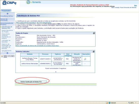 clique no numero do processo